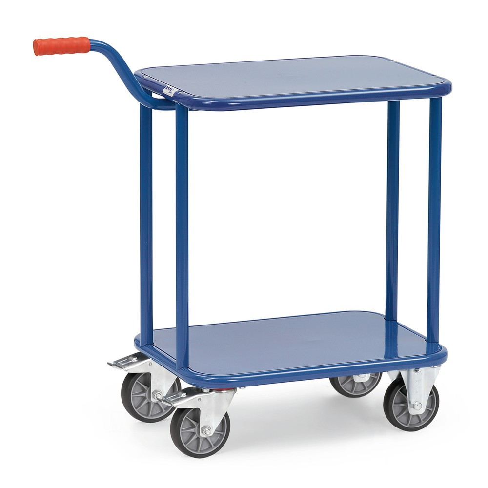 Produktabbildung: fetra® Etagen-Griffroller, mit Stahlböden, 2 Etagen à 600 x 450 mm