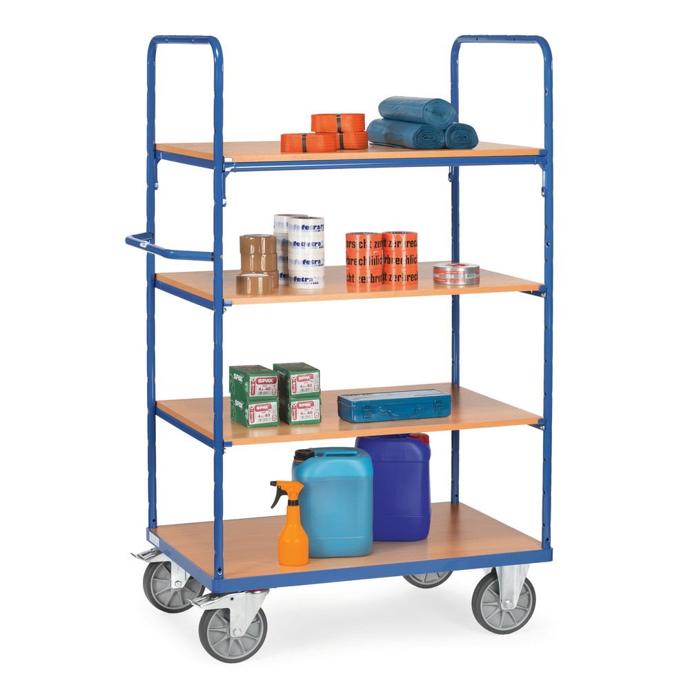 Produktabbildung Nr. 2: fetra® Etagenwagen mit Holzböden, 4 Etagen à 1.000 x 600 mm, Höhe 1.800 mm