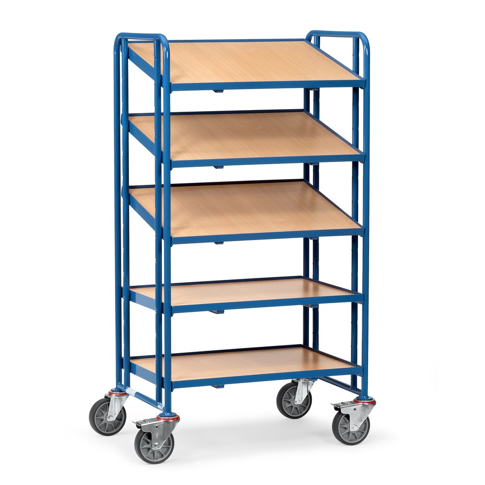 Produktabbildung: fetra® Eurokasten-Etagenwagen, mit Böden, TK 300 kg, 5 Etagen à 820 x 610 mm