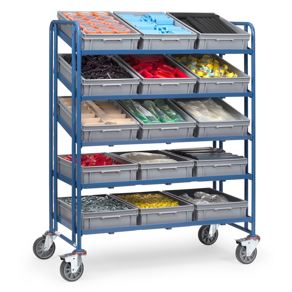 Produktabbildung Nr. 2: fetra® Eurokasten-Etagenwagen, mit Kästen, TK 300 kg, 5 Etagen à 1.240 x 610 mm