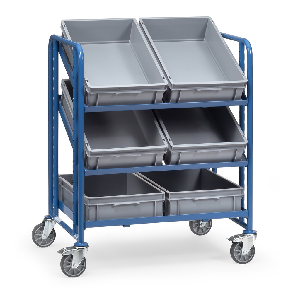 Produktabbildung Nr. 1: fetra® Eurokasten-Etagenwagen, mit Kästen, TK 250 kg, 3 Etagen à 820 x 610 mm