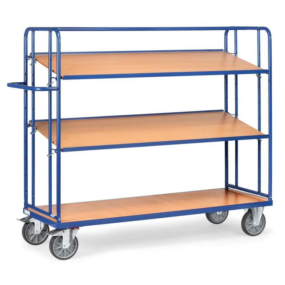 Produktabbildung: fetra® Eurokasten-Etagenwagen, TK 500 kg, 3 Etagen à 1.650 x 610 mm