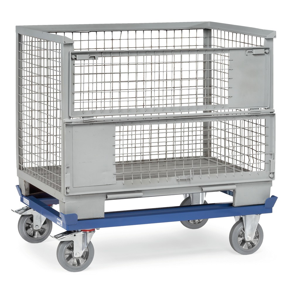 Produktabbildung Nr. 2: fetra® Fahrgestell mit Fangecken, TK 1.200 kg, für Paletten 1.000 x 800 mm, Elastik-Vollgummi-Bereifung