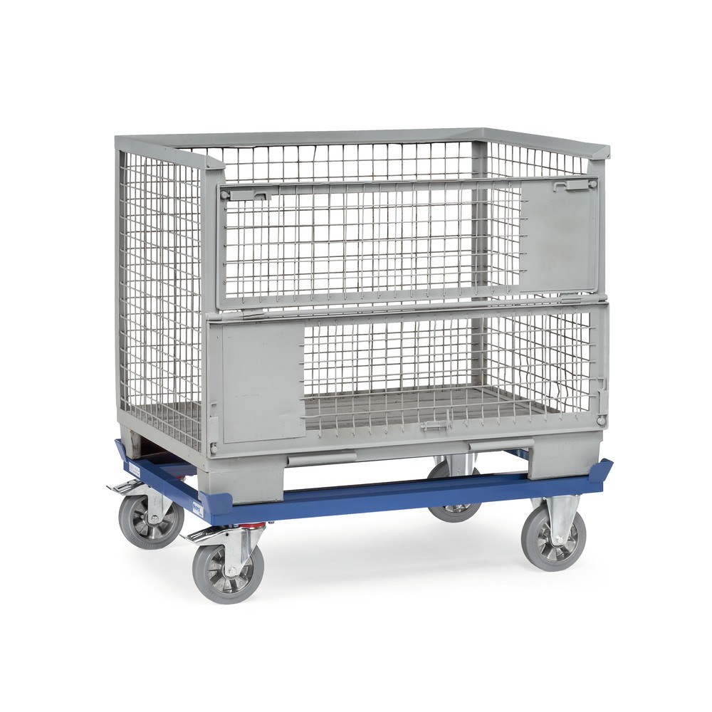 Produktabbildung Nr. 3: fetra® Fahrgestell mit Fangecken, TK 1.200 kg, für Paletten 1.000 x 800 mm, Elastik-Vollgummi-Bereifung