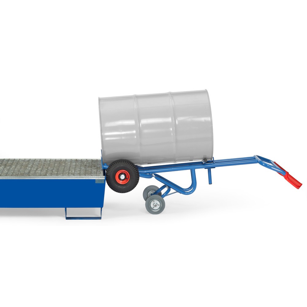 Produktabbildung Nr. 3: fetra® Fasskarre, Tragkraft 300 kg, mit 2 Stützrollen, Luft-Bereifung