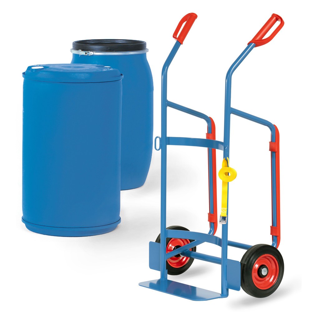 Produktabbildung: fetra® Fasstransporter, Tragkraft 250 kg, Vollgummi-Bereifung