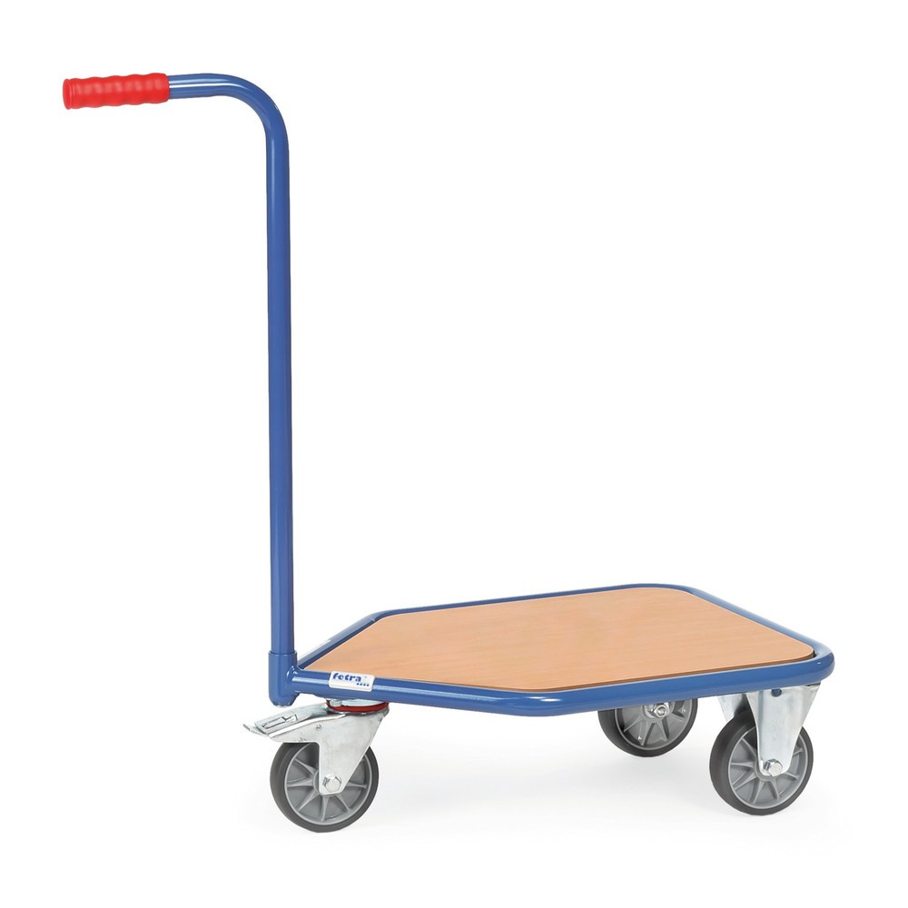 Produktabbildung: fetra® Griffroller, Holzplattform, 3 Räder, TK 150 kg