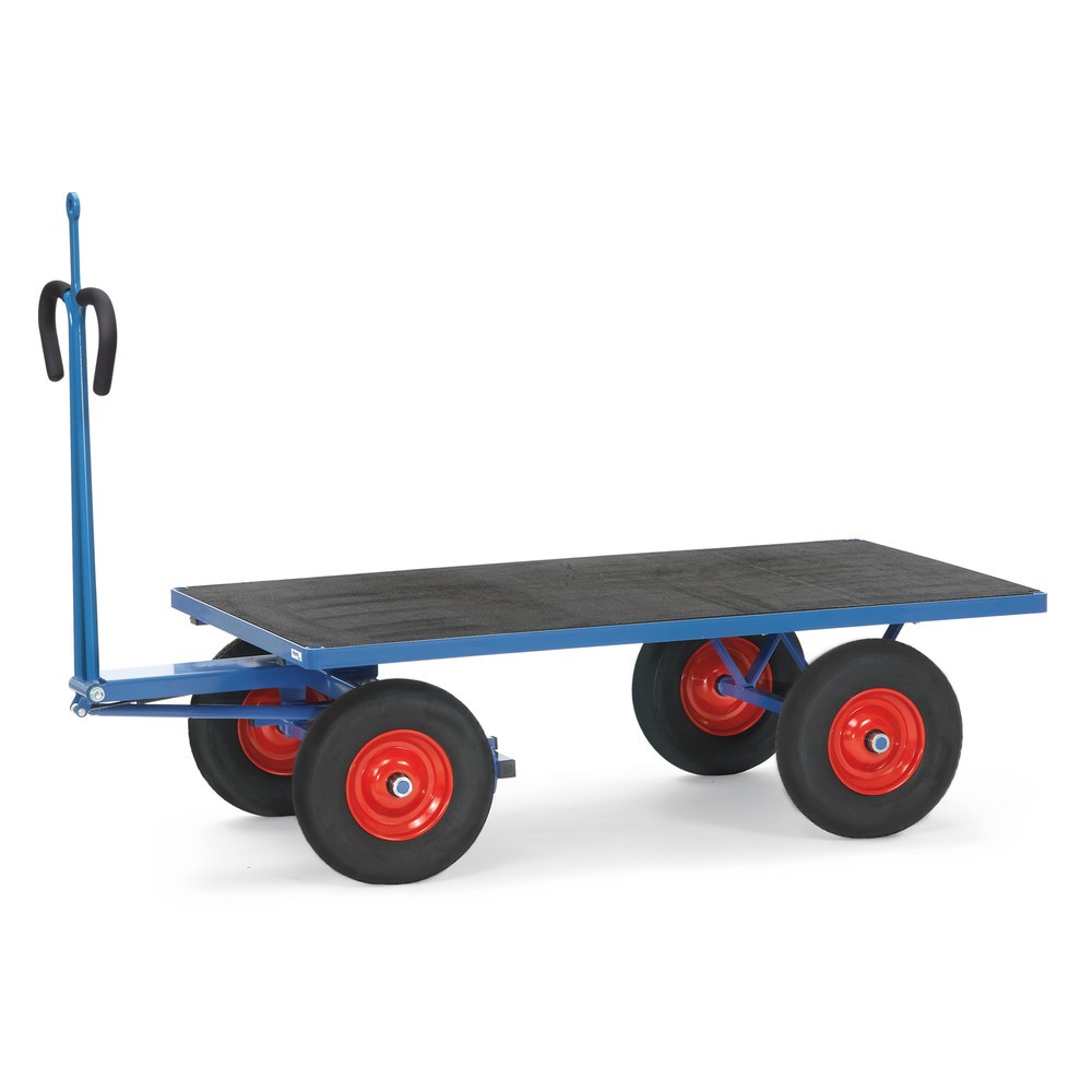 Produktabbildung: fetra® Handpritschenwagen mit Vollgummirädern, Zugöse, HxBxL 1.190 x 1.000 x 2.345 mm, Tragkraft 1.250 kg