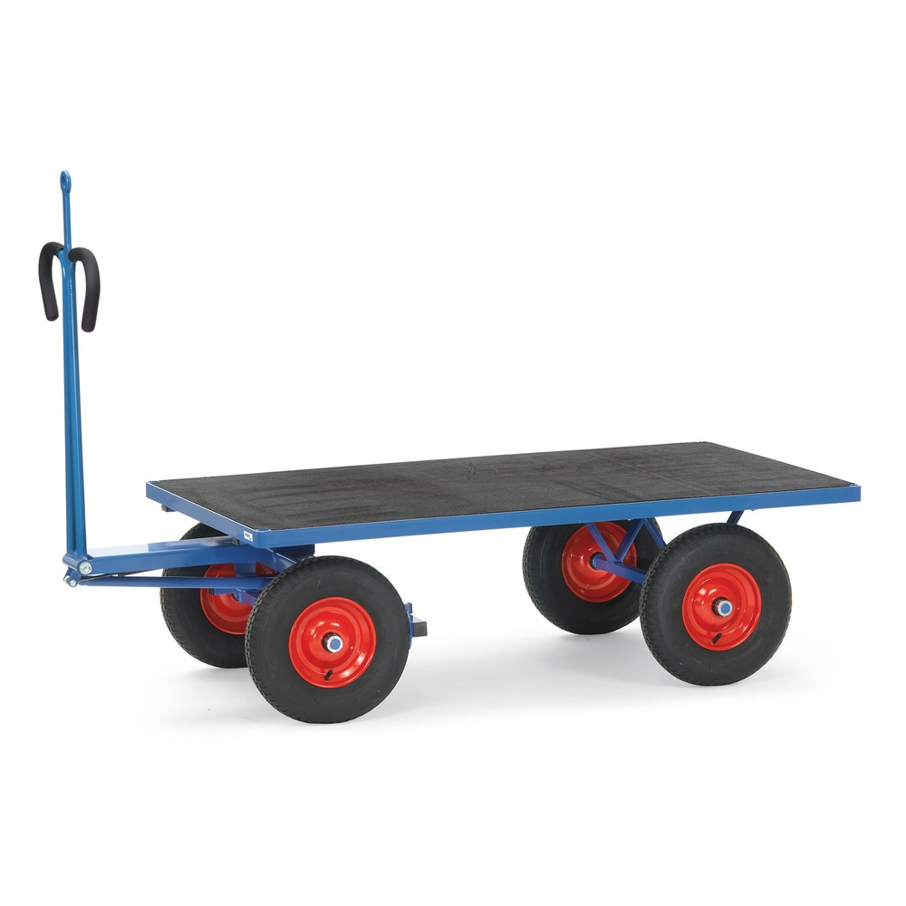 Produktabbildung: fetra® Handpritschenwagen mit Luft-Bereifung, Zugöse, HxBxL 1.200 x 1.000 x 2.345 mm, Tragkraft 1.250 kg