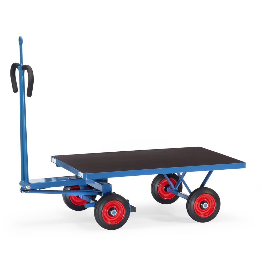 Produktabbildung: fetra® Handpritschenwagen mit Vollgummirädern, Zugöse, HxBxL 1.125 x 800 x 1.545 mm, Tragkraft 700 kg