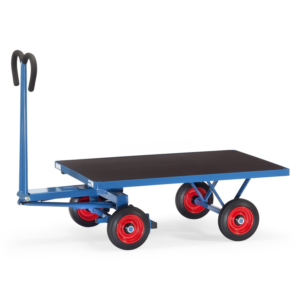 Produktabbildung: fetra® Handpritschenwagen ohne Wände, Ladefläche BxT 800 x 1.200 mm, TK 700 kg, Vollgummi-Bereifung
