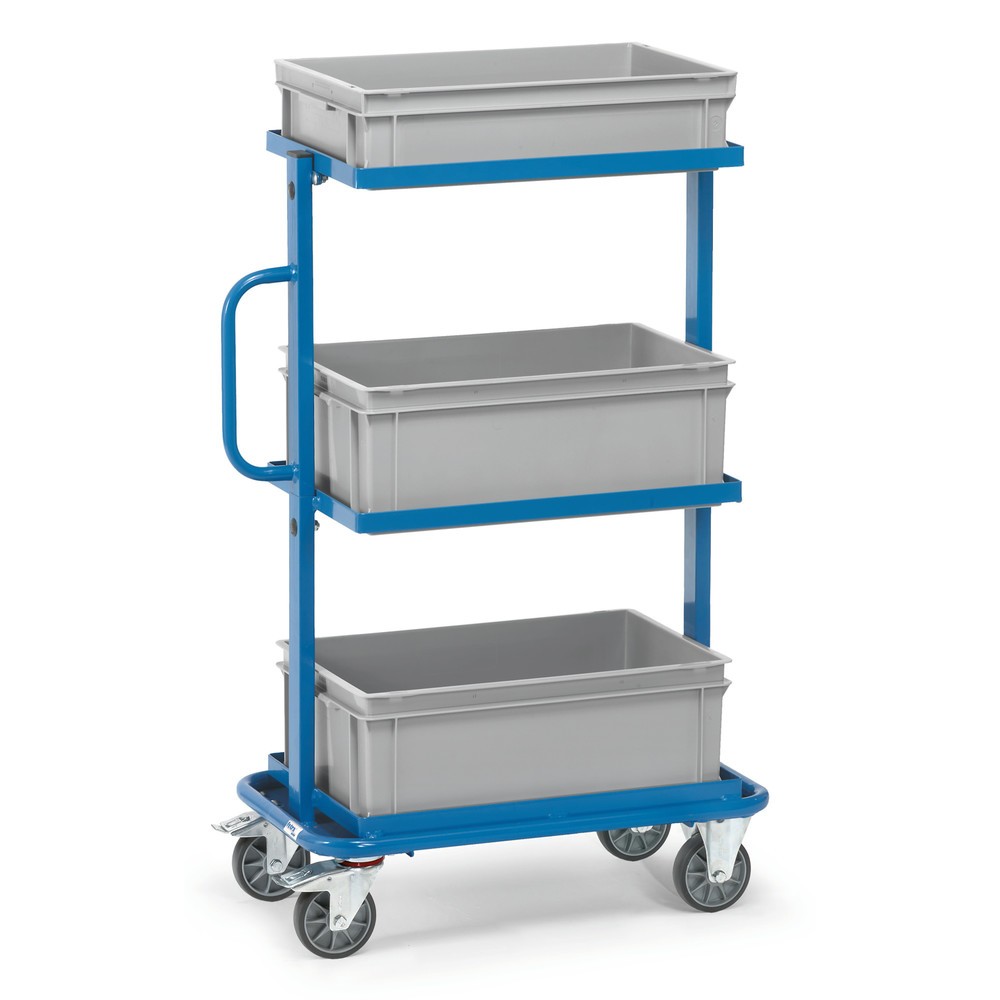 Produktabbildung: fetra® Montagewagen, offene Rahmen, mit Kästen, starr