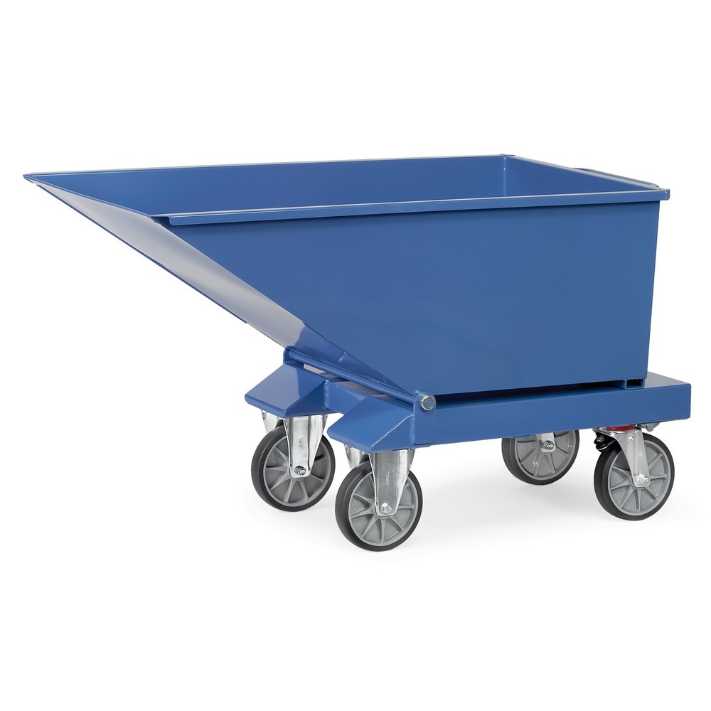 Produktabbildung: fetra® Muldenkipper mit Rollen, Volumen 0,25 m³, Blau