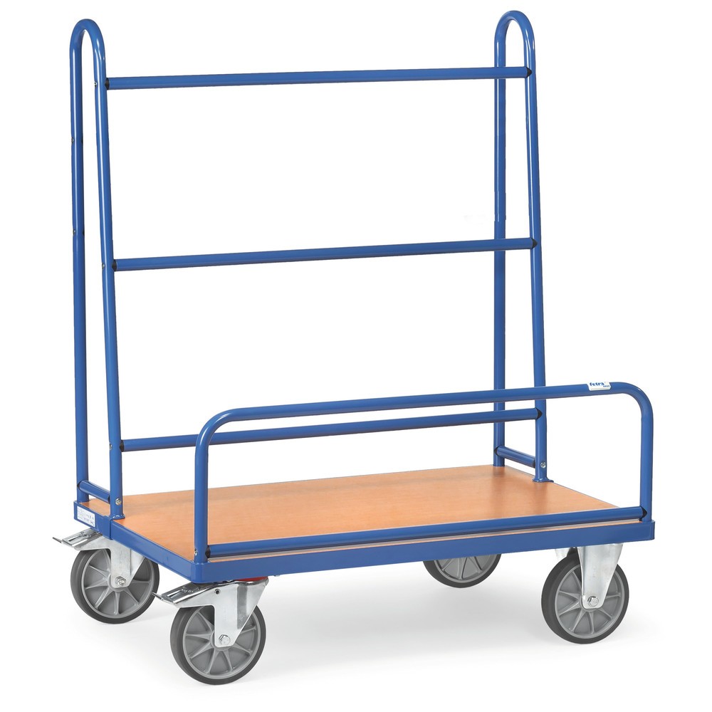 Produktabbildung: fetra® Plattenwagen, feste Rohrbügel, Ladefläche BxT 1.070 x 435 mm, Tragkraft 600 kg