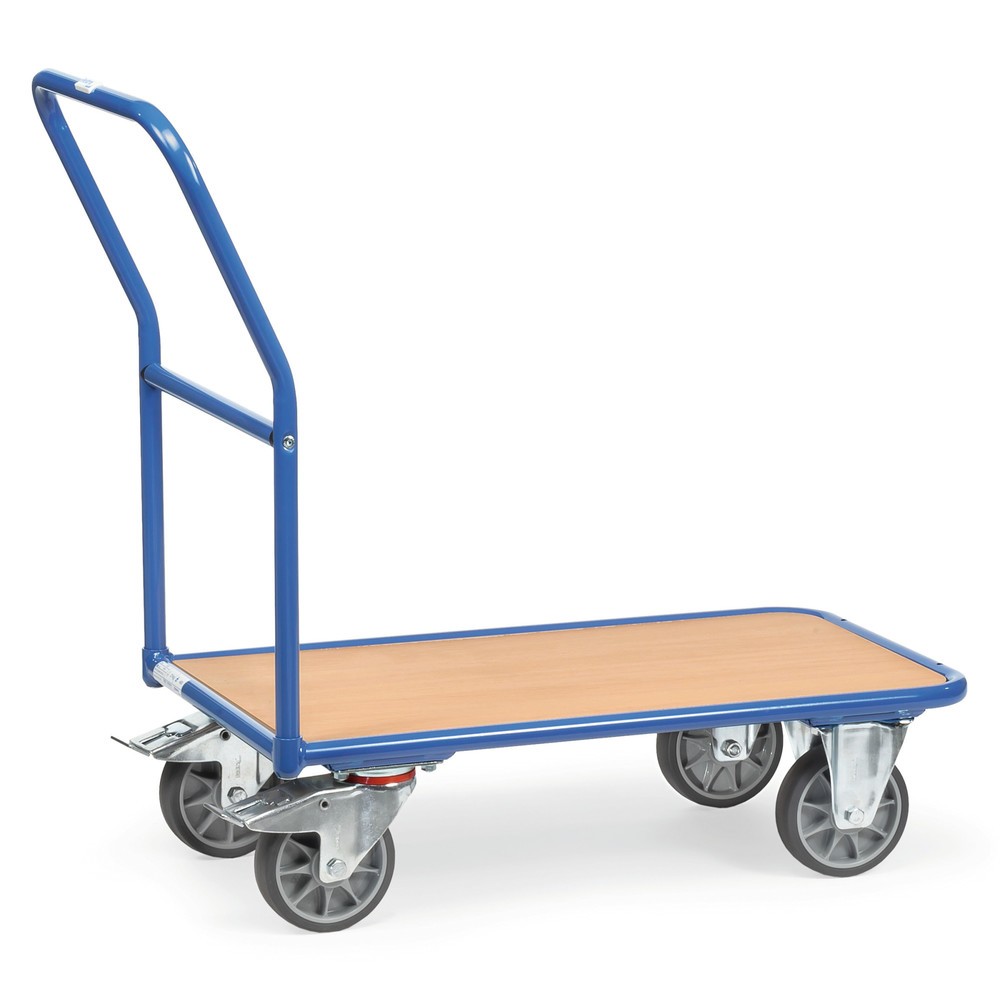 Produktabbildung: fetra® Plattformwagen mit Holzladefläche BxT 500 x 850 mm, TK 400 kg