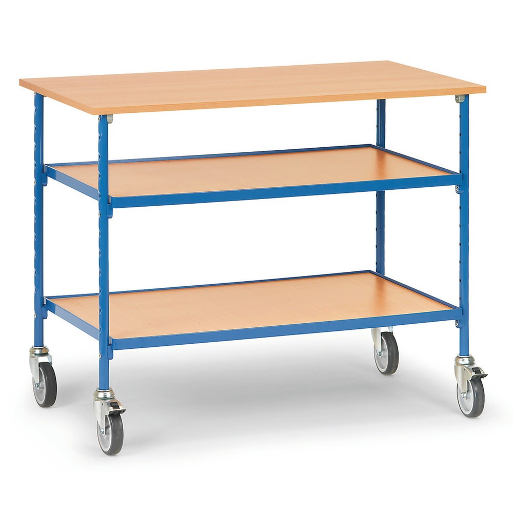 Produktabbildung: fetra® Rolltisch, Tagkraft 150 kg, 2 Ablageböden