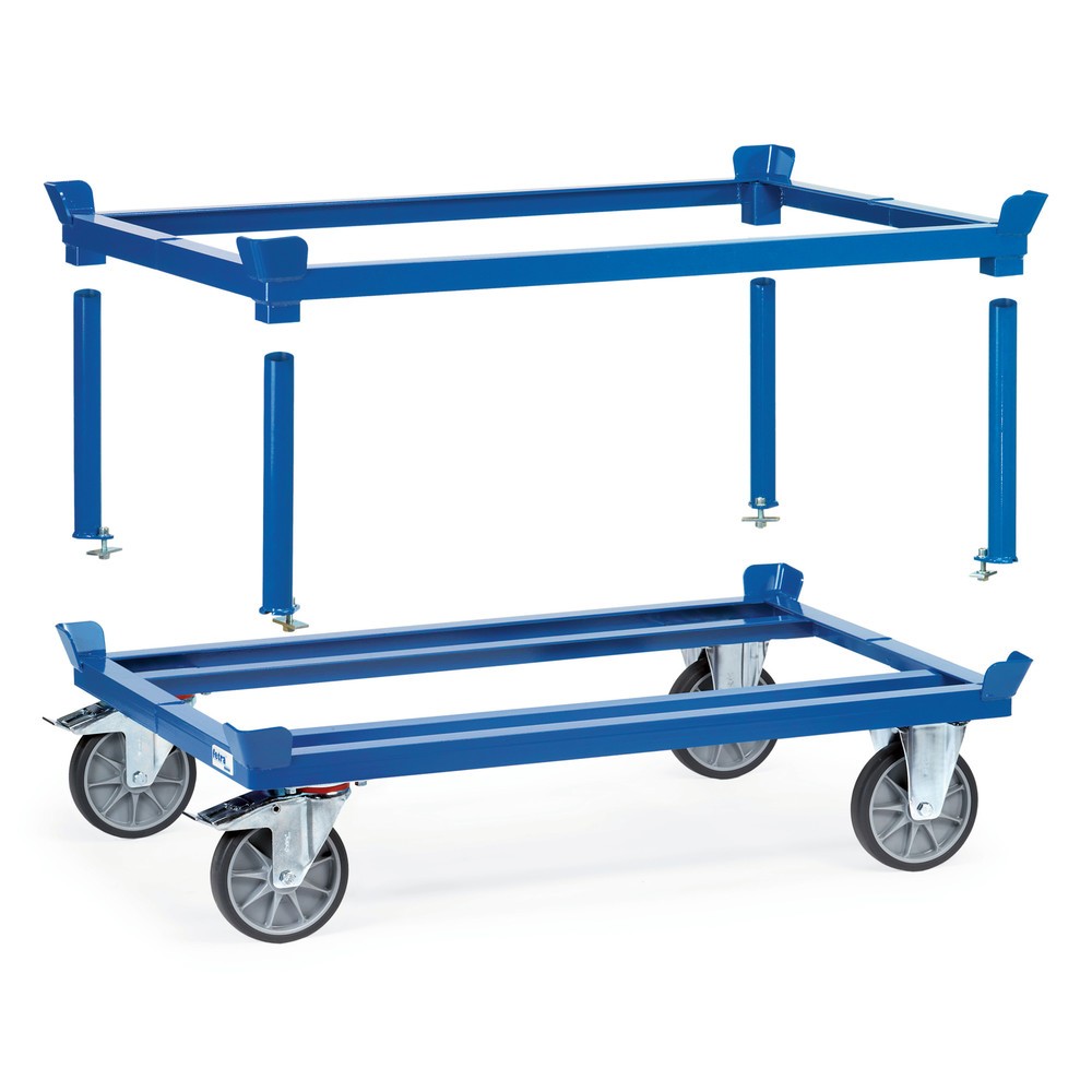 Produktabbildung Nr. 3: fetra® Rouleur avec butées d’angle, capacité de charge 750 kg, pour palettes 1 000 x 800 mm, pneumatiques en TPE