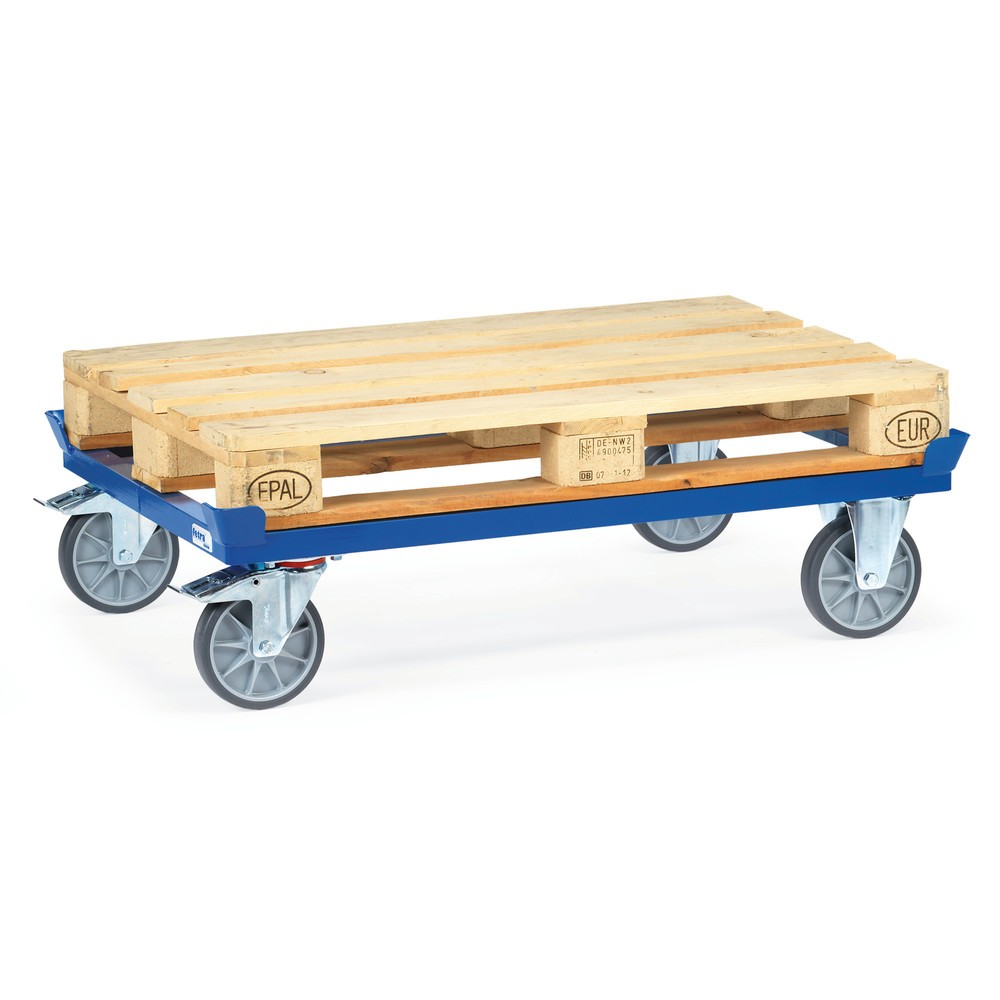 Produktabbildung Nr. 4: fetra® Rouleur avec butées d’angle, capacité de charge 750 kg, pour palettes 1 000 x 800 mm, pneumatiques en TPE