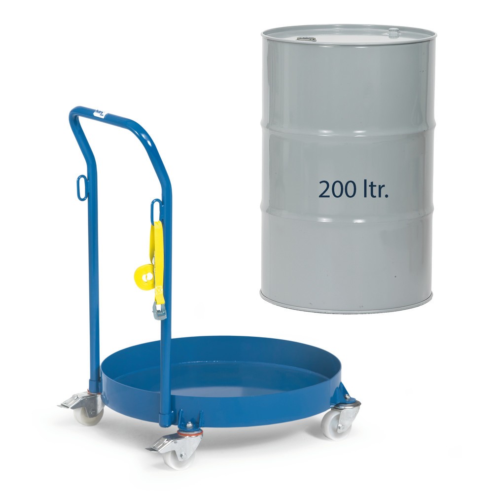 Produktabbildung Nr. 2: fetra® Rouleur de fûts, capacité de charge 250 kg, fermé, avec dossier de poussée