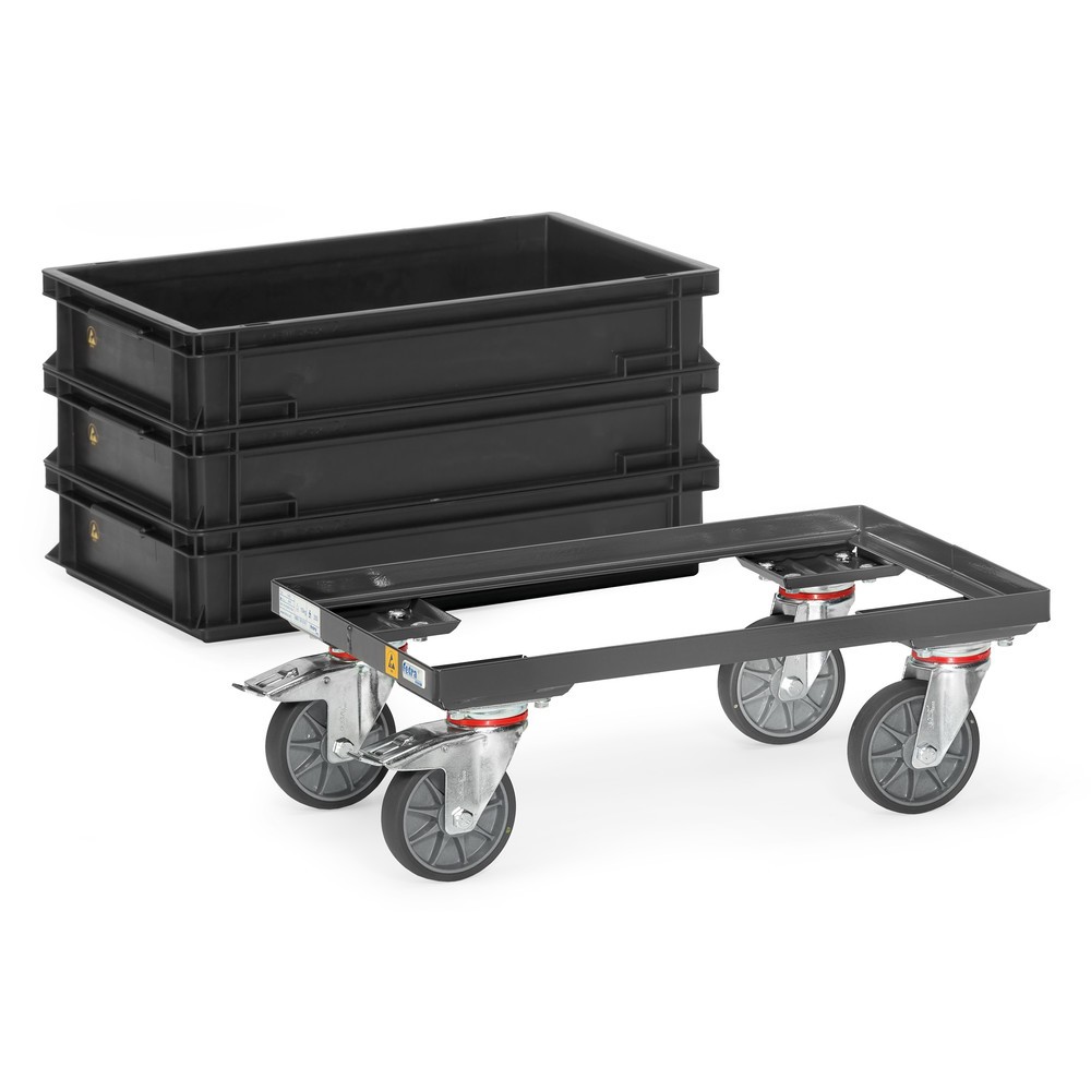 Produktabbildung Nr. 2: Rouleur pour bacs Euro ESD fetra®, capacité de charge 250 kg, surfaces de chargement à 405 x 605 mm, sans tablette