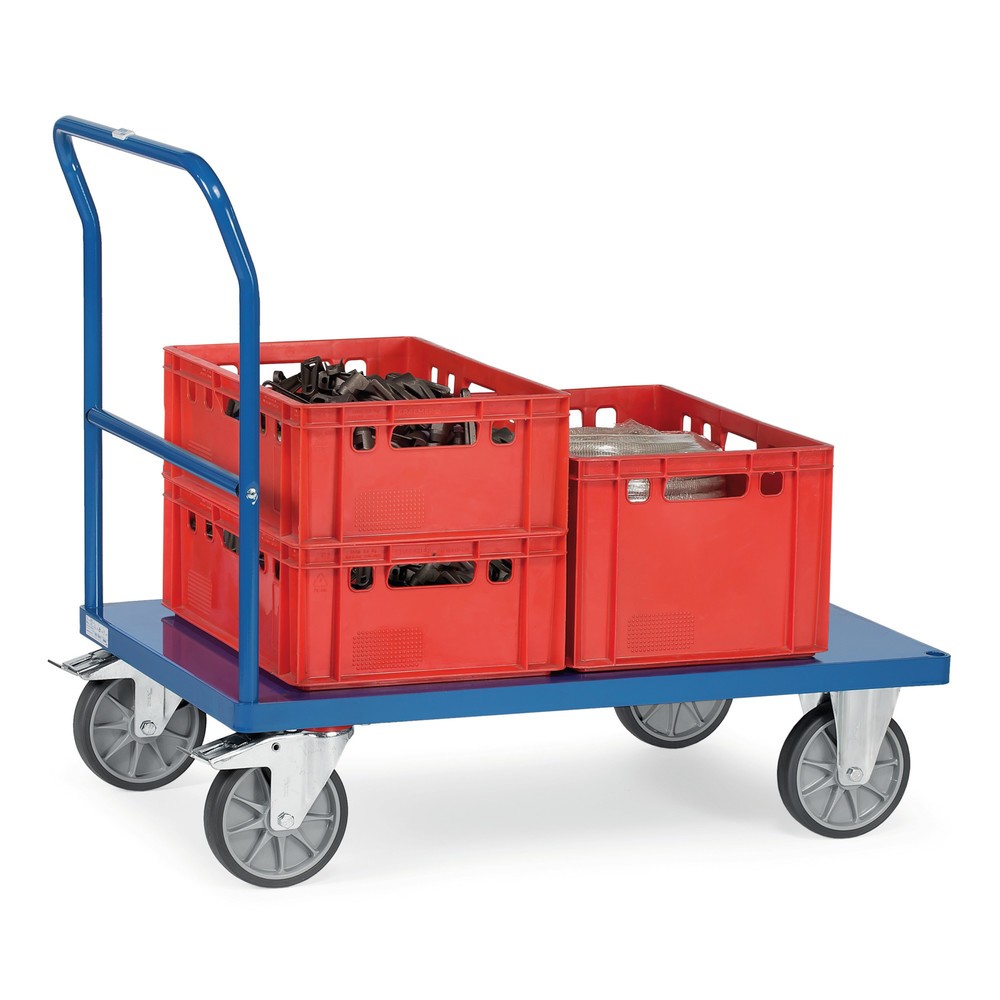 Produktabbildung Nr. 2: fetra® Schiebebügelwagen mit Blechplattform, HxBxL 948 x 509 x 975 mm, Tragkraft 500 kg