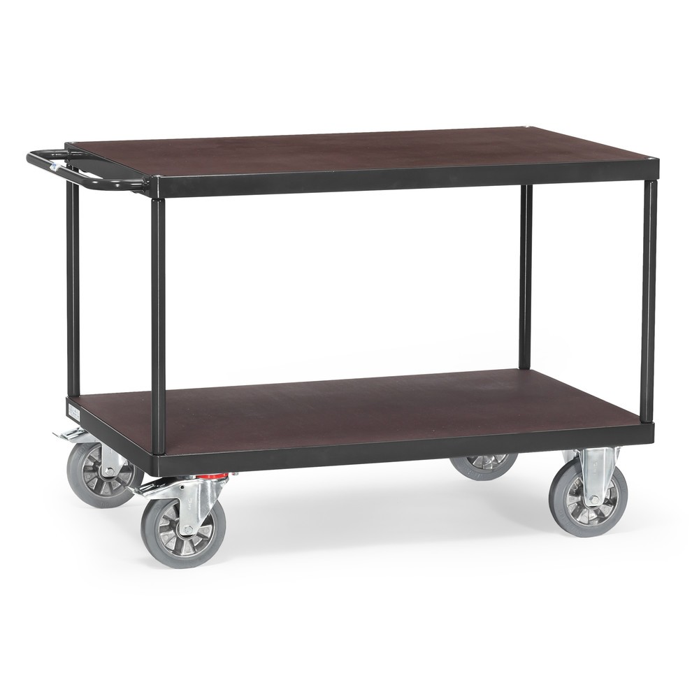 Produktabbildung: fetra® Schwerlast-Tischwagen, TK 1.200 kg, 2 Etagen à 2.000 x 800 mm, anthrazitgrau