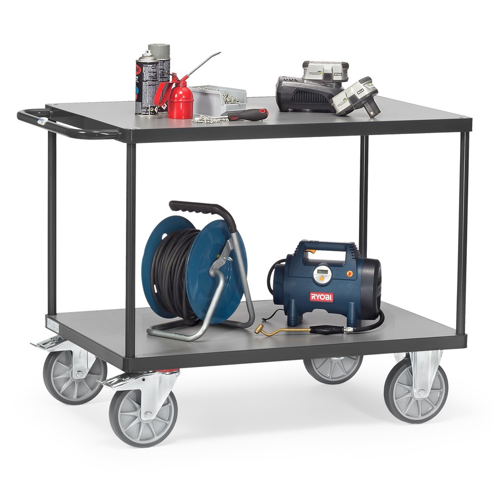 Produktabbildung Nr. 2: fetra® Servante et chariot de montage, version lourde, 2 plateaux de 700 x 1 000 mm, gris anthracite