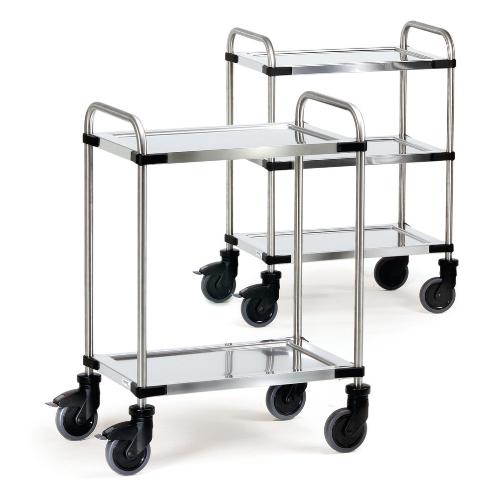 Produktabbildung: fetra® Tischwagen Edelstahl, HxBxT 950 x 470 x 700 mm, TK 150 kg