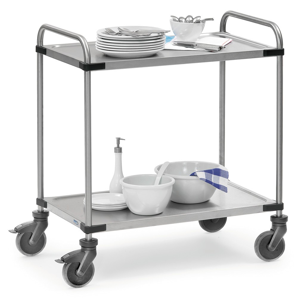 Produktabbildung Nr. 2: fetra® Tischwagen Edelstahl, HxBxT 950 x 670 x 1.070 mm, TK 120 kg