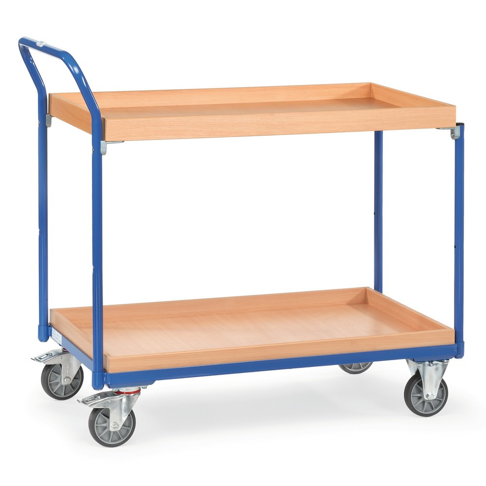 Produktabbildung: fetra® Tischwagen mit 2 Holzkästen à 850 x 500 mm, Höhe 1.030 mm