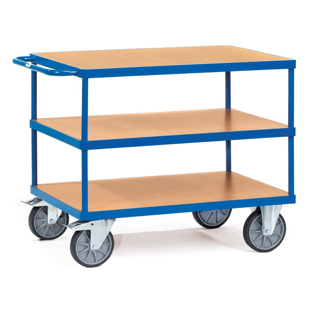 Produktabbildung: fetra® Schwerer Tisch- und Montagewagen, 3 Etagen à 500 x 850 mm