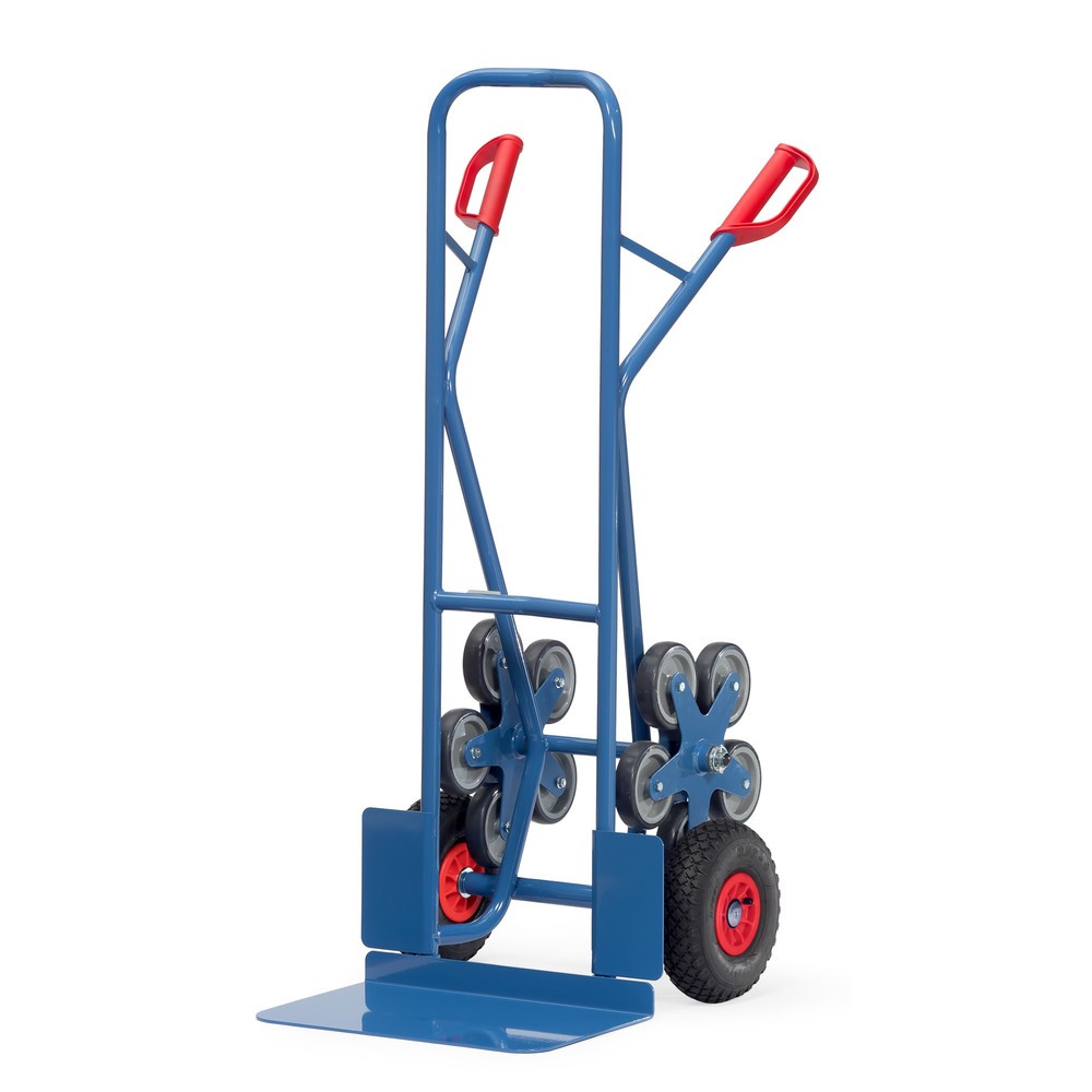 Produktabbildung Nr. 1: fetra® Treppenkarre, 5-armiger Radstern, Tragkraft 200 kg, Schaufel BxT 480 x 300 mm, Stahl
