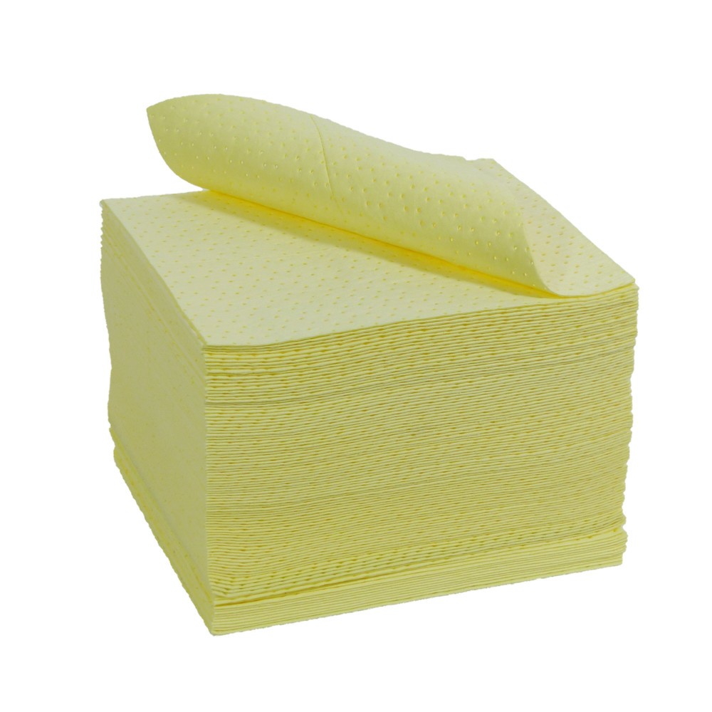 Illustration du produit: Feutre absorbant SMS Heavyweight, 100 chiffons, 3 couches, Lxl 400 x 500 mm, produits chimiques, jaune