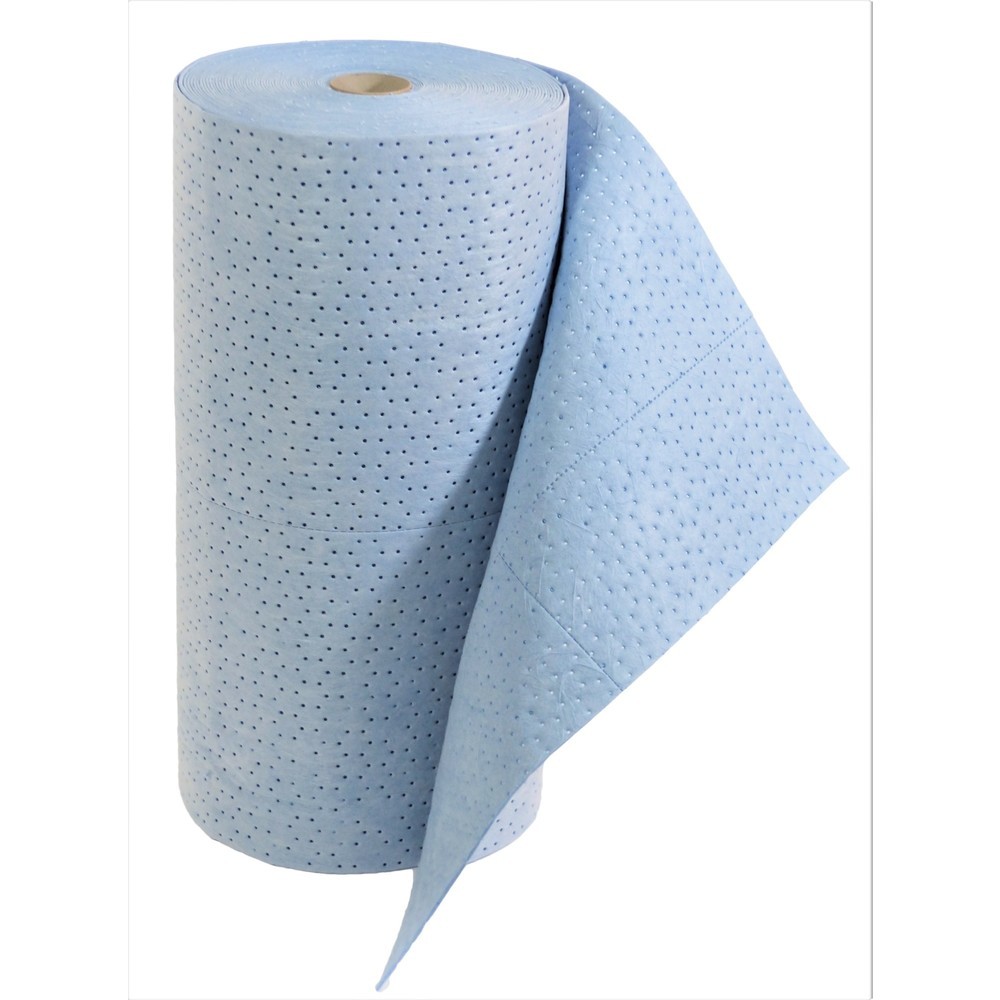 Illustration du produit: Feutre absorbant SMS Heavyweight, 1 rouleau, perforation transversale & longitudinale, 3 couches, longueur 40 m, huile, bleu