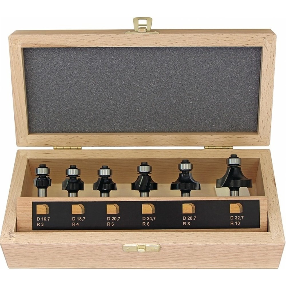 Illustration du produit: FISCH-TOOLS Abrundfräsersatz 973CT06A03, 6-teilig, Hartmetall Schaft-Ø 8 mm