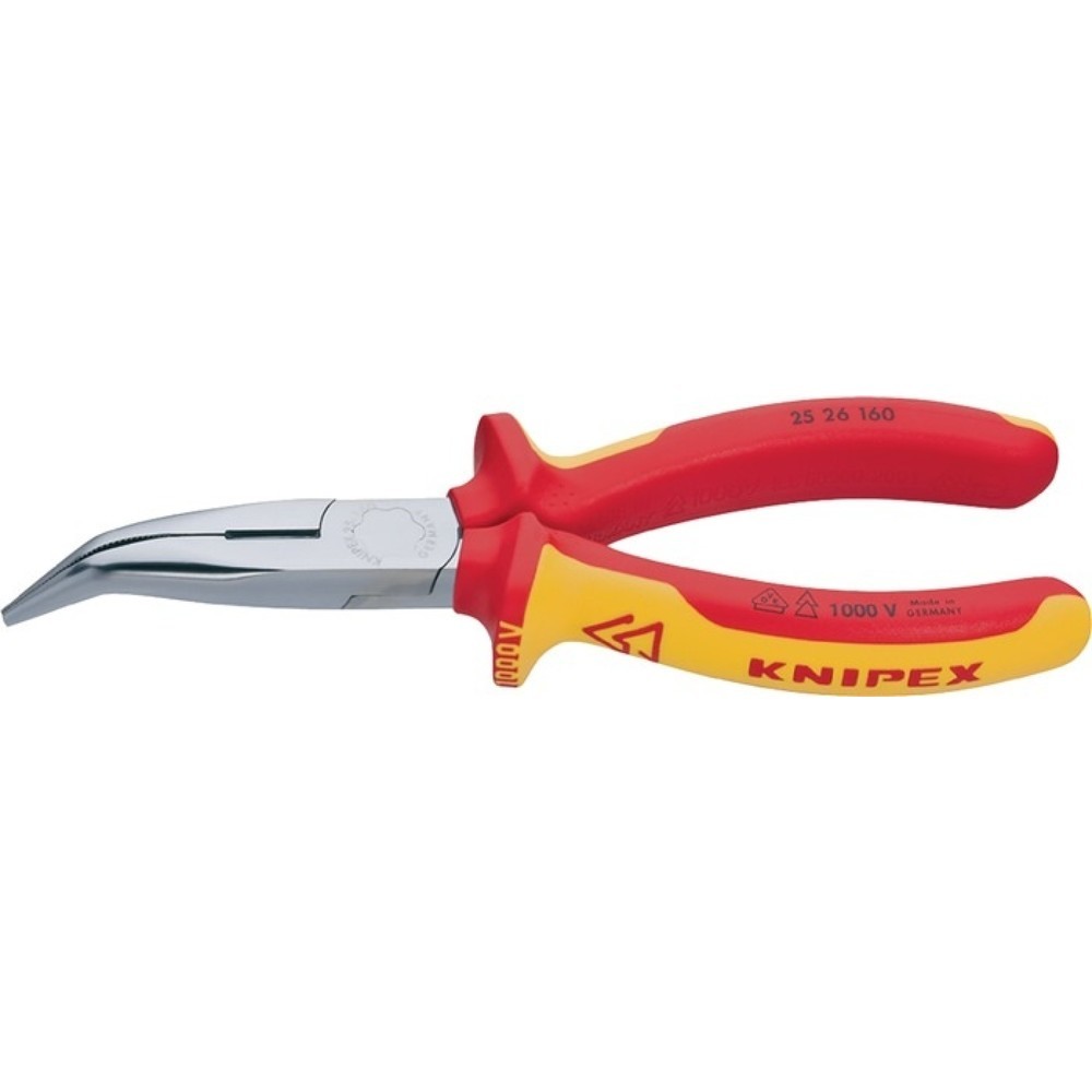 Produktabbildung: KNIPEX Flachrundzange L.200mm Form 2 40Grad gew.VDE Mehrkomp.-Hüllen
