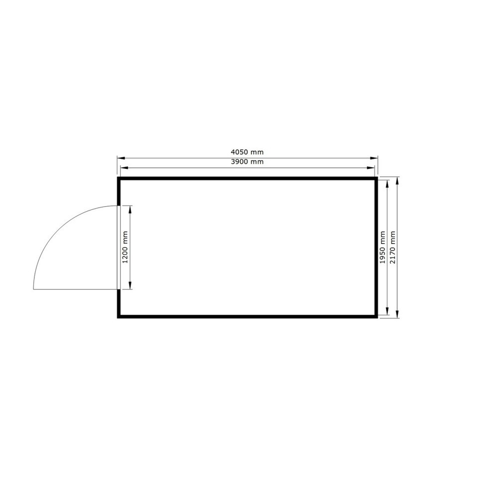 Produktabbildung Nr. 2: FLADAFI® Materialcontainer, isoliert, 8 m², mit Holzfussboden, HxBxT 2.405 x 4.050 x 2170 mm, Einzelflügeltür, mittig in Stirnseite