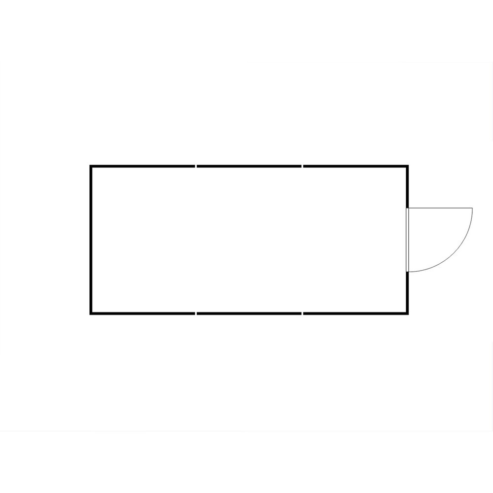 Produktabbildung Nr. 2: FLADAFI® Materialcontainer-Kombination, isoliert, 18 m², mit Holzfussboden, HxBxT 2.405 x 3.050 x 6.520 mm, Einzelflügeltür, mittig in Stirnseite