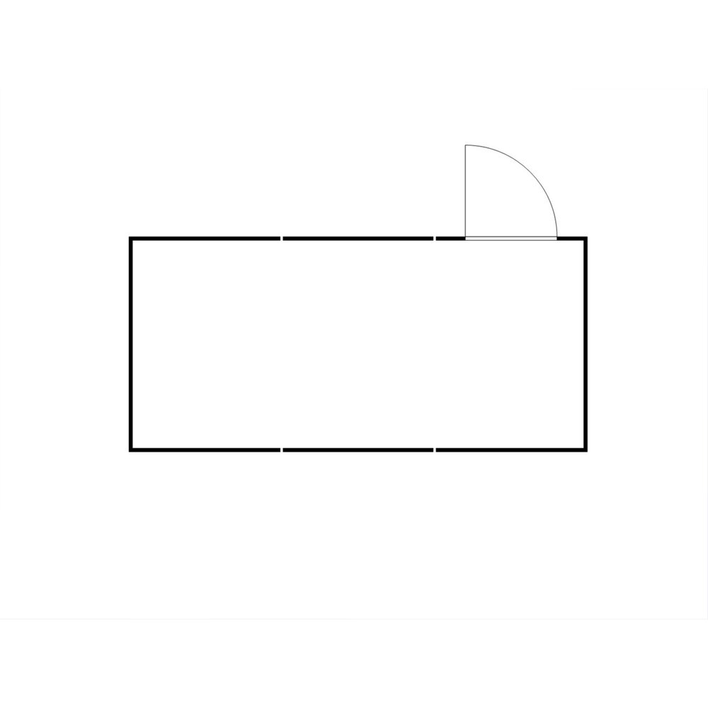 Produktabbildung Nr. 2: FLADAFI® Materialcontainer-Kombination, isoliert, 18 m², mit Holzfussboden, HxBxT 2.405 x 3.050 x 6.520 mm, Einzelflügeltür, mittig im Modul