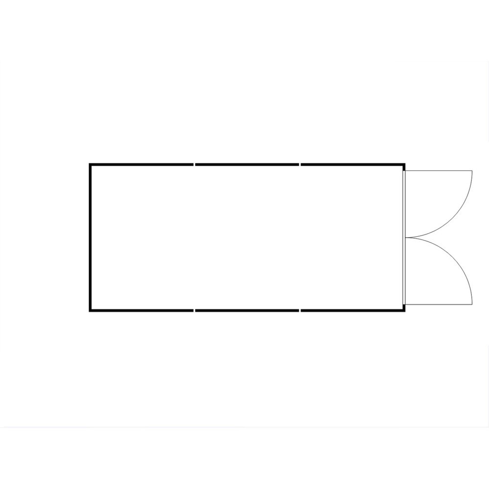 Produktabbildung Nr. 2: FLADAFI® Materialcontainer-Kombination, isoliert, 18 m², mit Holzfussboden, HxBxT 2.405 x 3.050 x 6.520 mm, Doppelflügeltür, mittig in Stirnseite