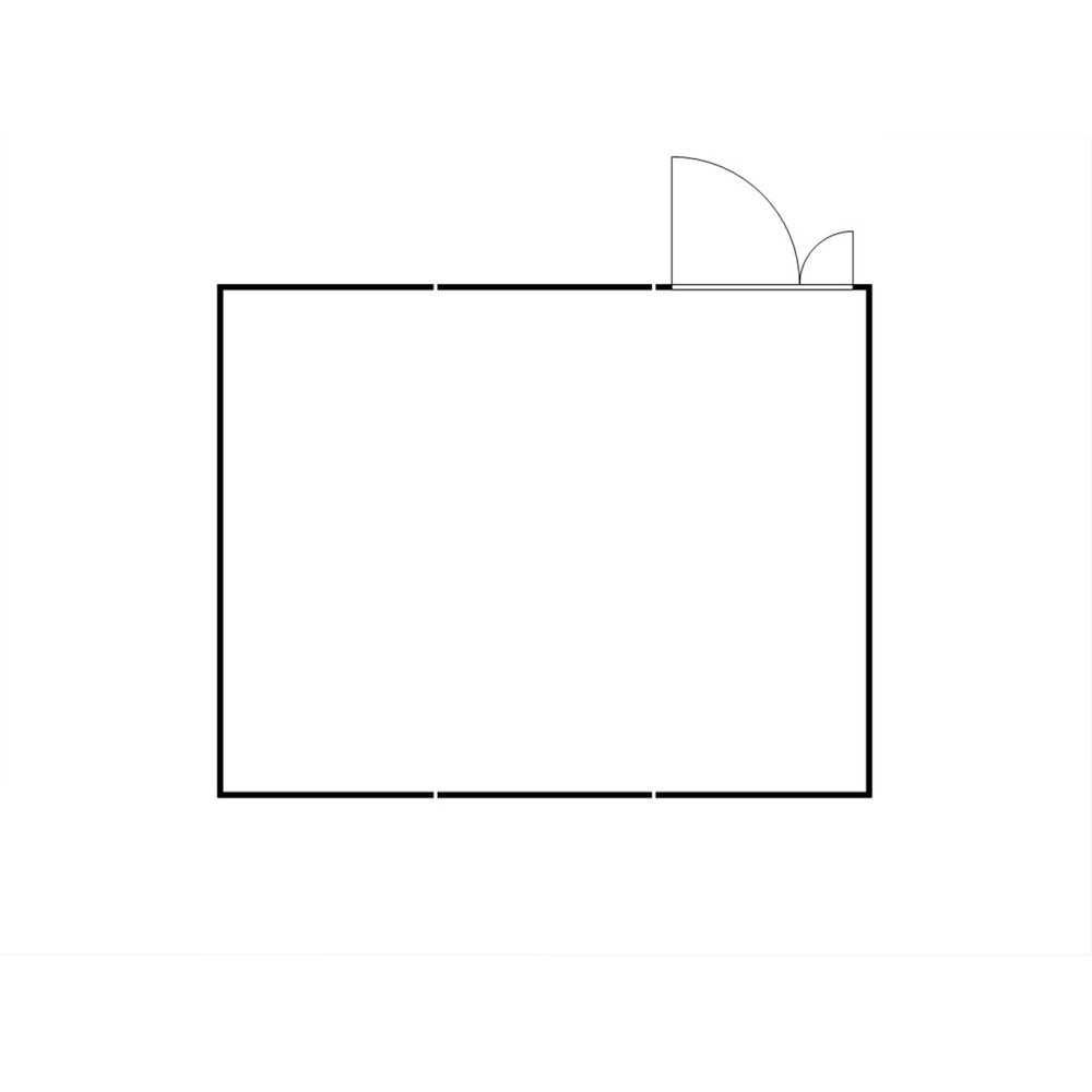 Produktabbildung Nr. 2: FLADAFI® Materialcontainer-Kombination, zerlegt, 32 m², ohne Boden, HxBxT 2.115 x 5.080 x 6.520 mm, Doppelflügeltür (asymmetrische Teilung), mittig im Modul