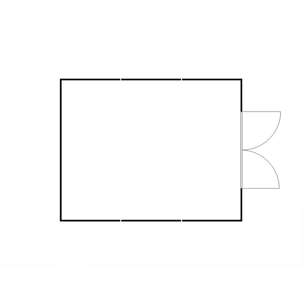Produktabbildung Nr. 2: FLADAFI® Materialcontainer-Kombination, zerlegt, 32 m², ohne Boden, HxBxT 2.115 x 5.080 x 6.520 mm, Doppelflügeltür, mittig in Stirnseite