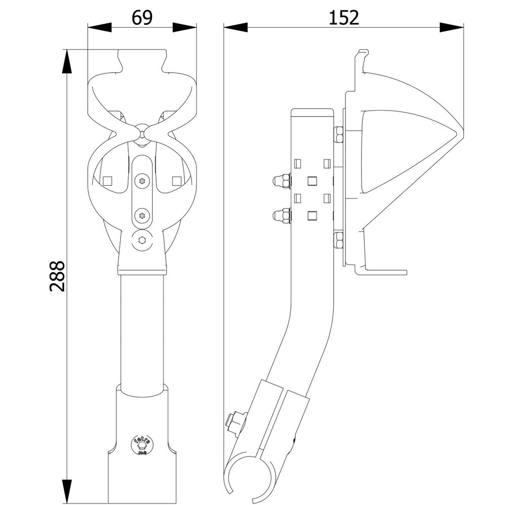 Produktabbildung Nr. 4: Flaschenhalterung für fetra® Wagen, Ø 65 - 110 mm