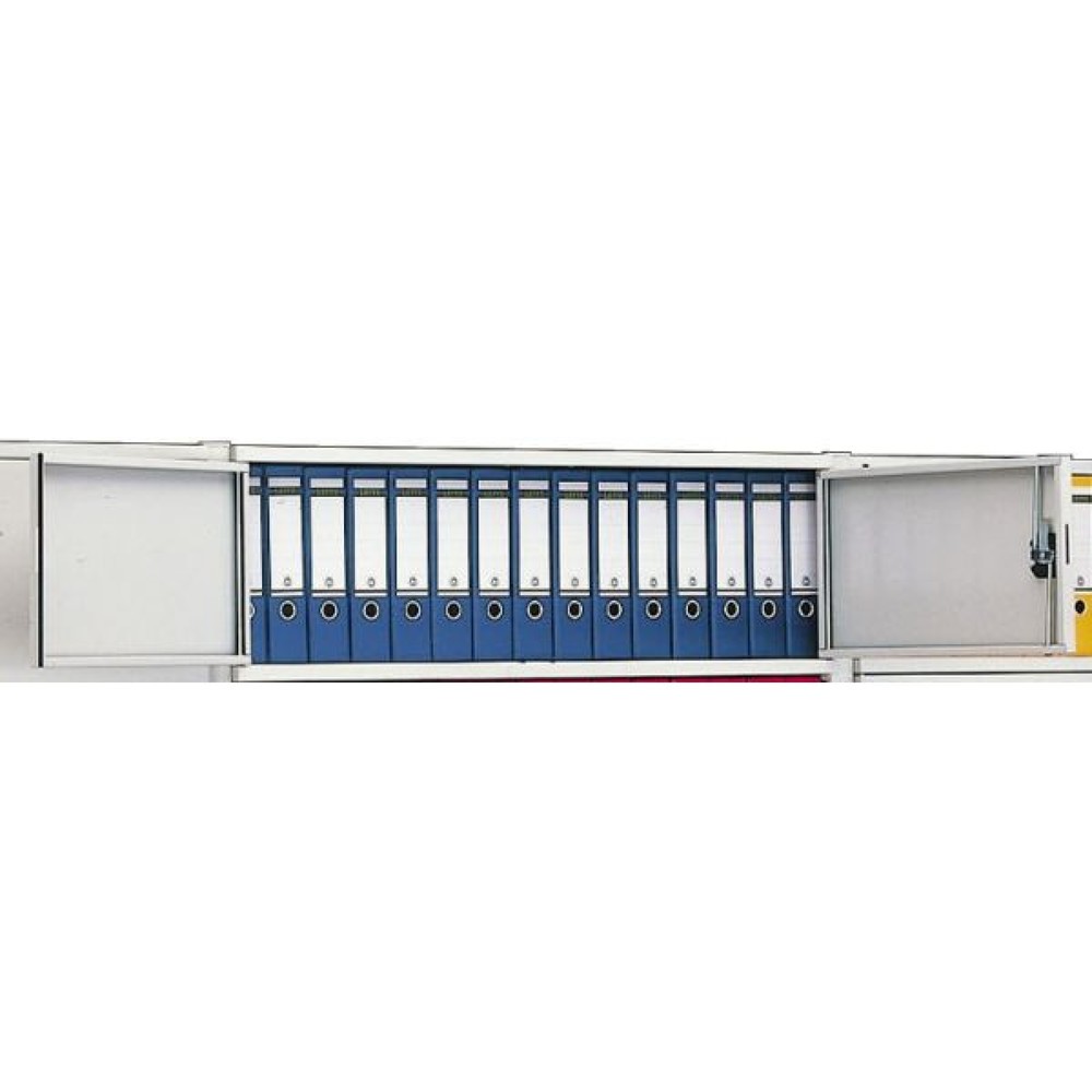 Produktabbildung: Flügeltüren ohne Türriegel für META Aktenregal, einseitig, lichtgrau, HxB 325 x 1.000 mm