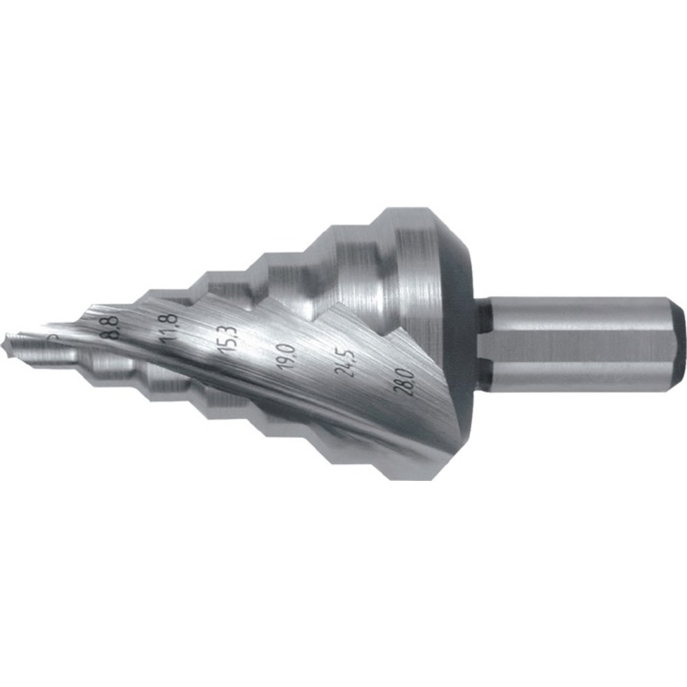 N° de l'image du produit 2 : Stufenbohrer Bohrber.5-28mm HSS Spiralnut Stufen 7 RUKO