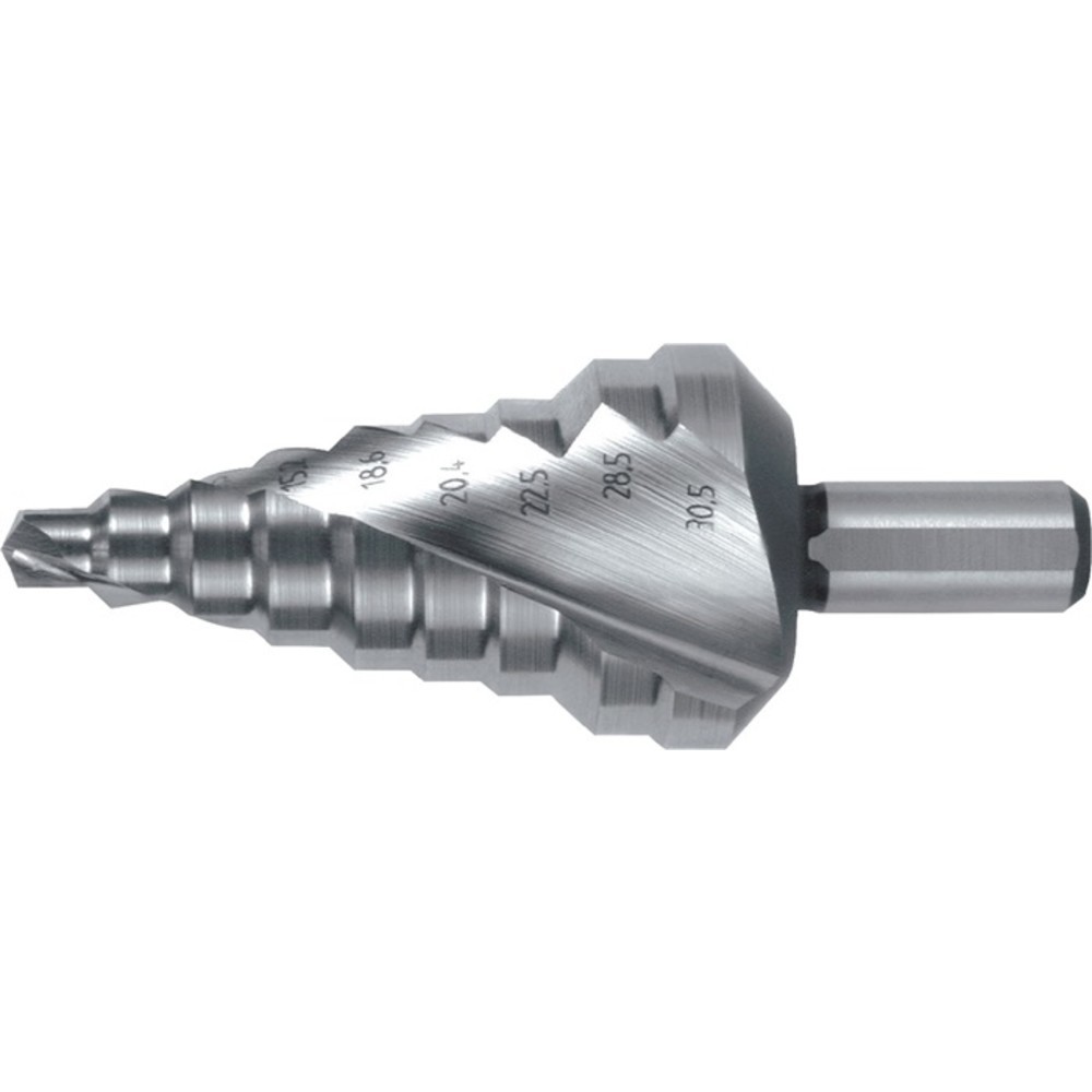 N° de l'image du produit 2 : Stufenbohrer Bohrber.6-30,5mm HSS Spiralnut Stufen 9 RUKO