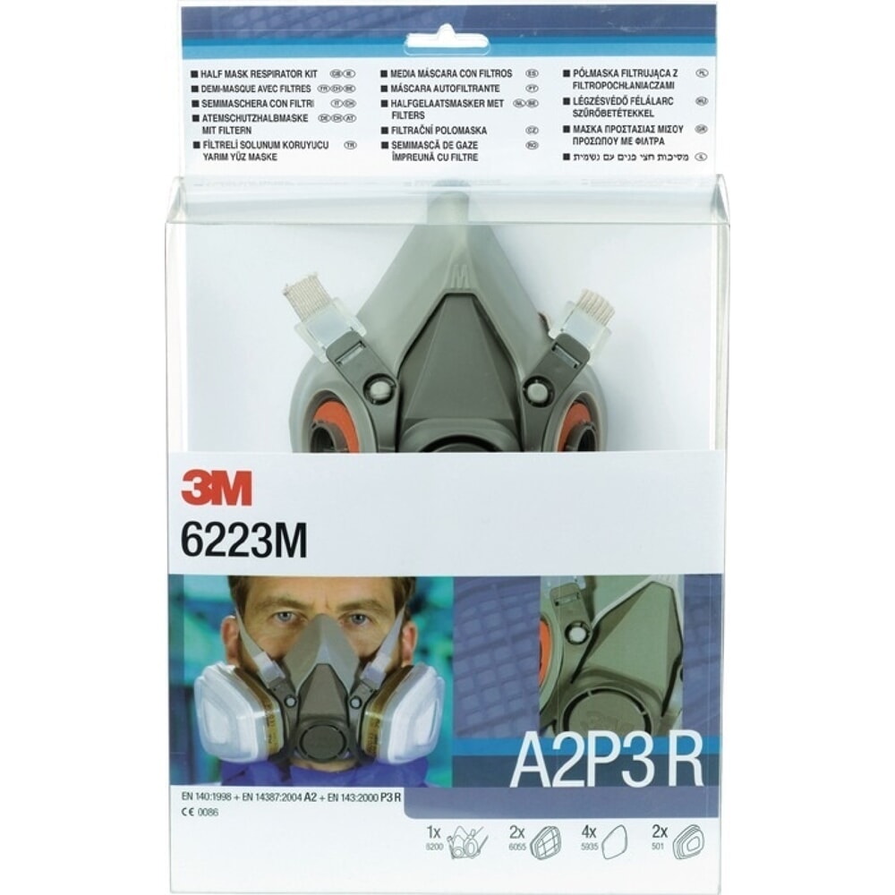 N° de l'image du produit 1 : 3M™ Atemschutzhalbmaskenset 6223 – SET –