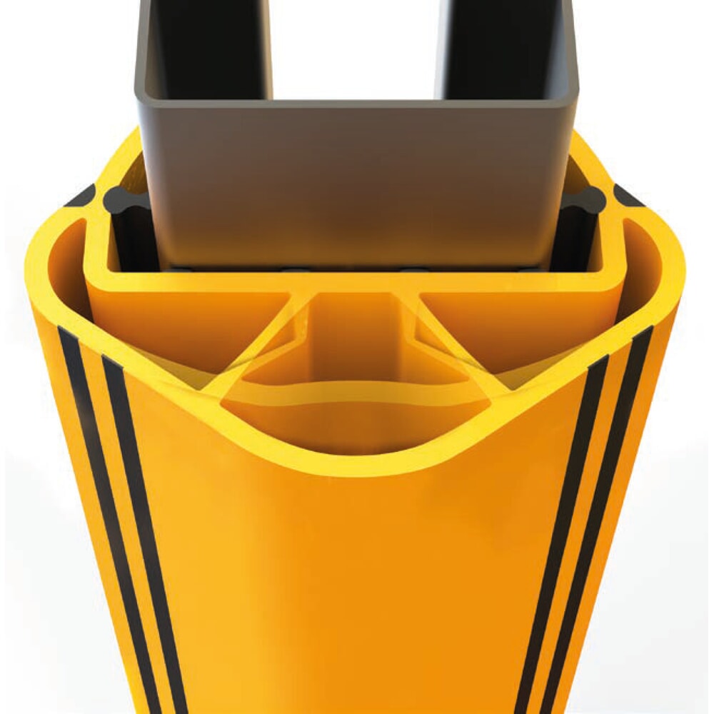 N° de l'image du produit 3 : A-SAFE Protection contre les chocs pour rayonnages RackGuard en MEMAPLEX®, cote intérieure HxlxP 600 x 85 x 80 mm