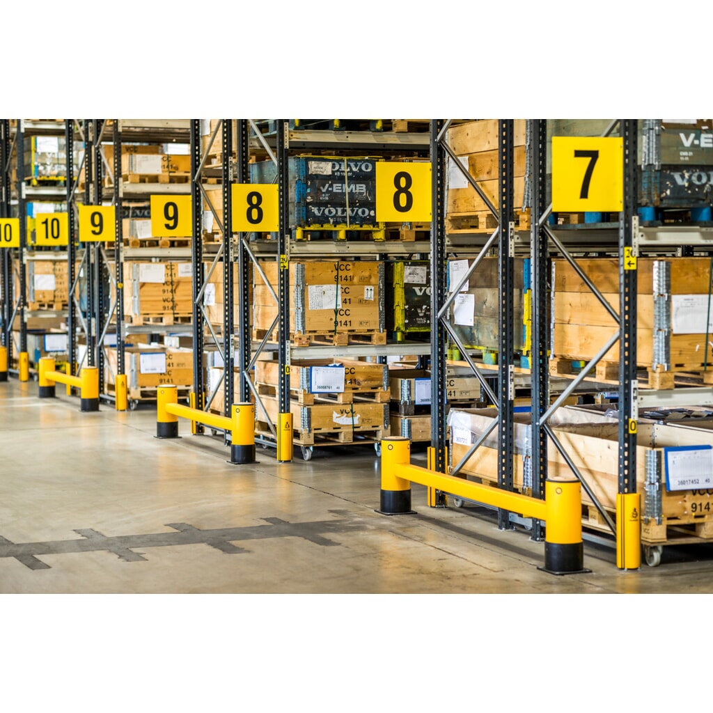 N° de l'image du produit 5 : Protection d'extrémité de rayonnage A-SAFE en MEMAPLEX®, simple - longueur 1 100 mm