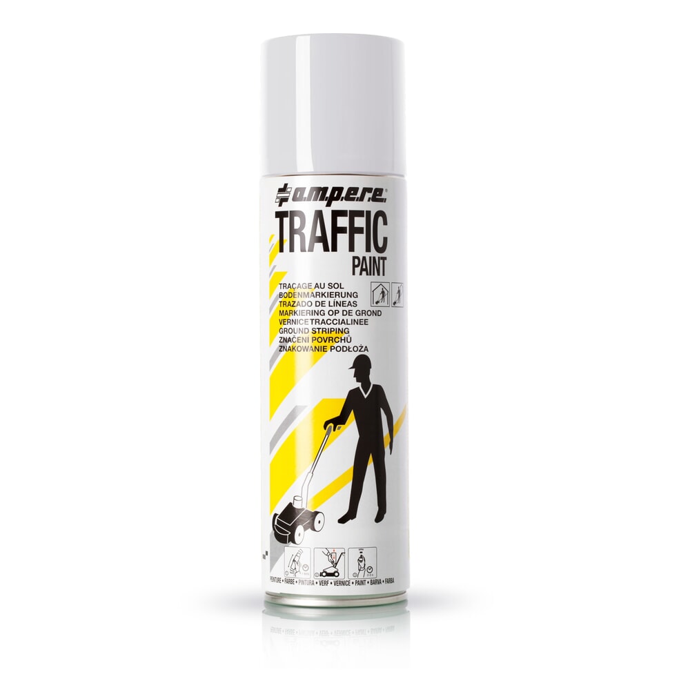 Illustration du produit: A.M.P.E.R.E. Peinture de marquage TRAFFIC 0,5 l, blanc